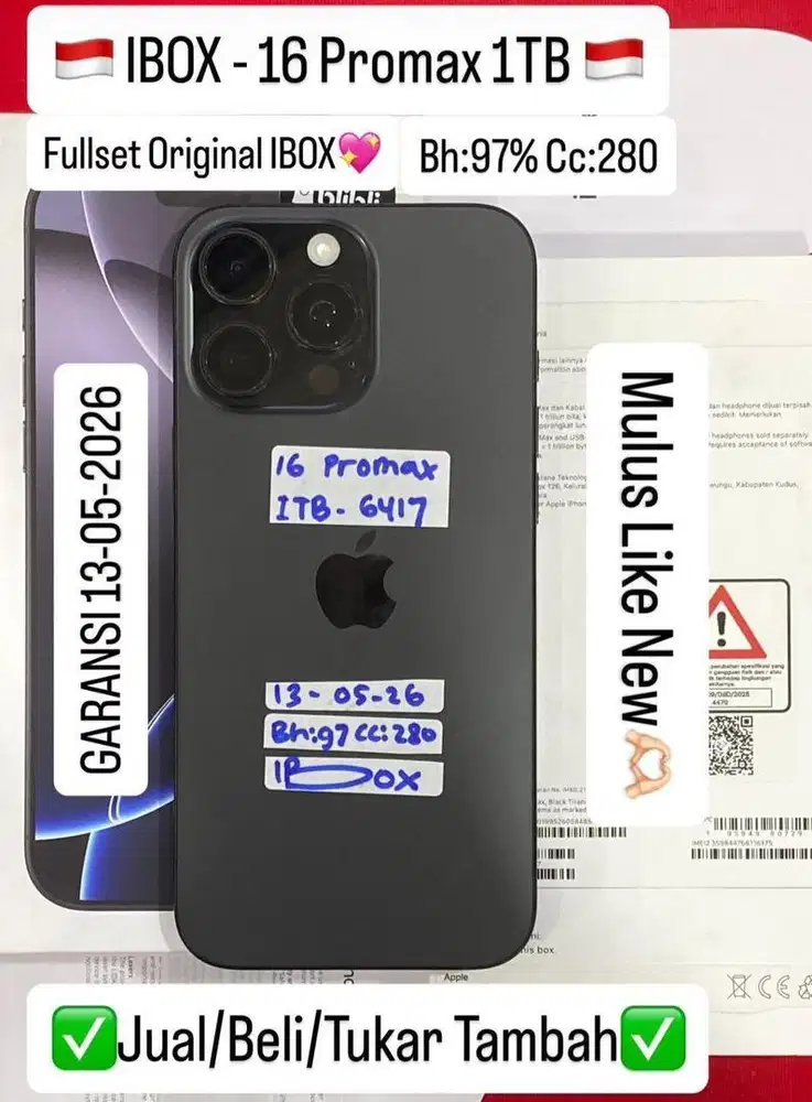 Iphone 16 promax 1TB ex ibox bisa di cicil 0%