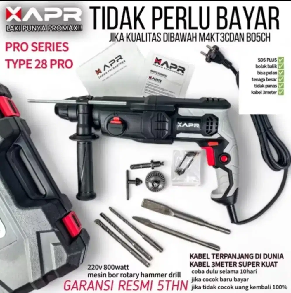 Mesin Bor Hammer / Hammer Drill APR premium japan type AP28 PRO SERIES
