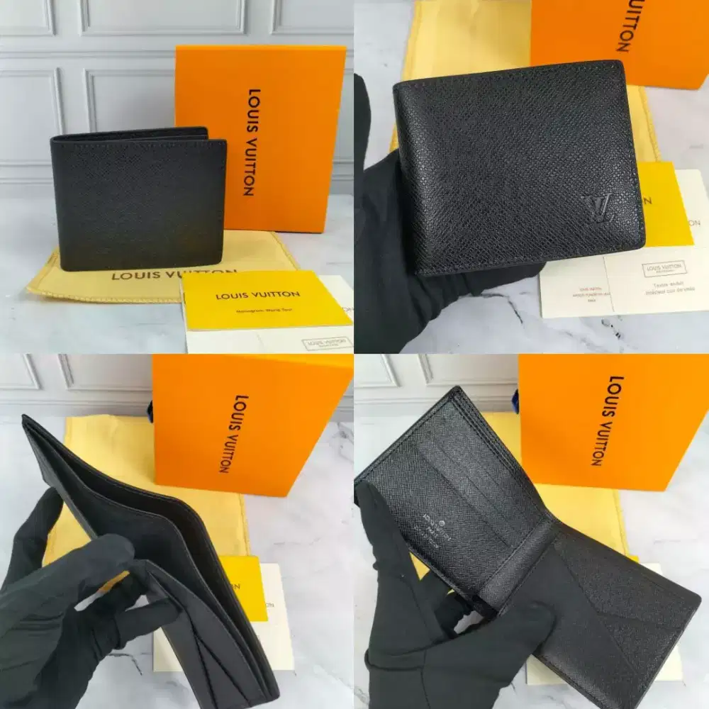 Dompet saku lv black taiga wallet men pria