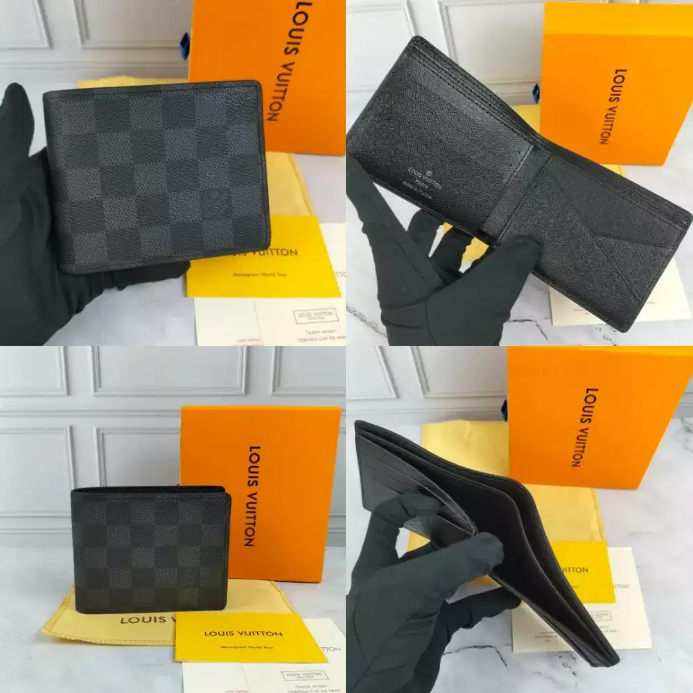Dompet saku lv men wallet damier graphite fullset box