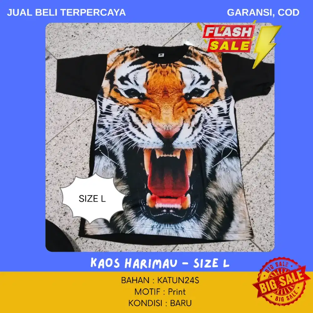 (BISA NEGO & COD) Kaos Harimau