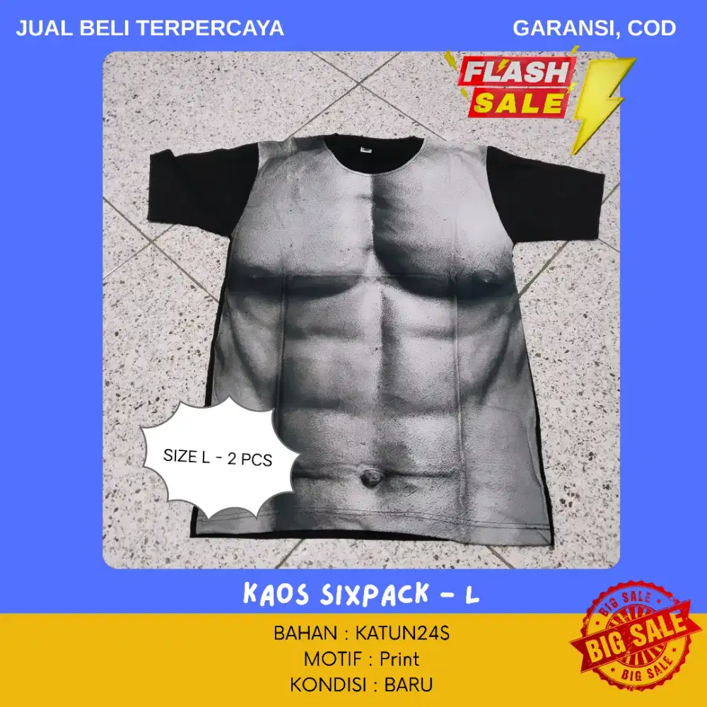 (BISA NEGO & COD) Kaos Sixpack Unik