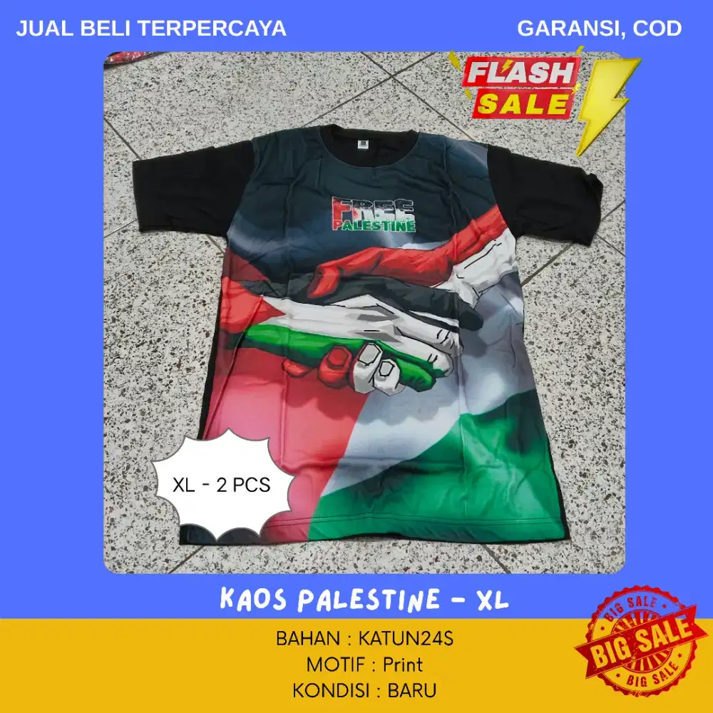 (BISA NEGO & COD) Kaos Palestina XL