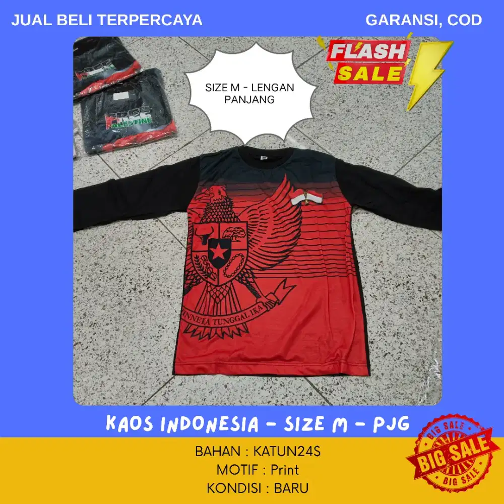 (BISA NEGO & COD) Kaos Indonesia Panjang