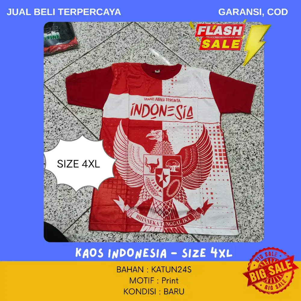 (BISA NEGO & COD) Kaos Indo 4XL