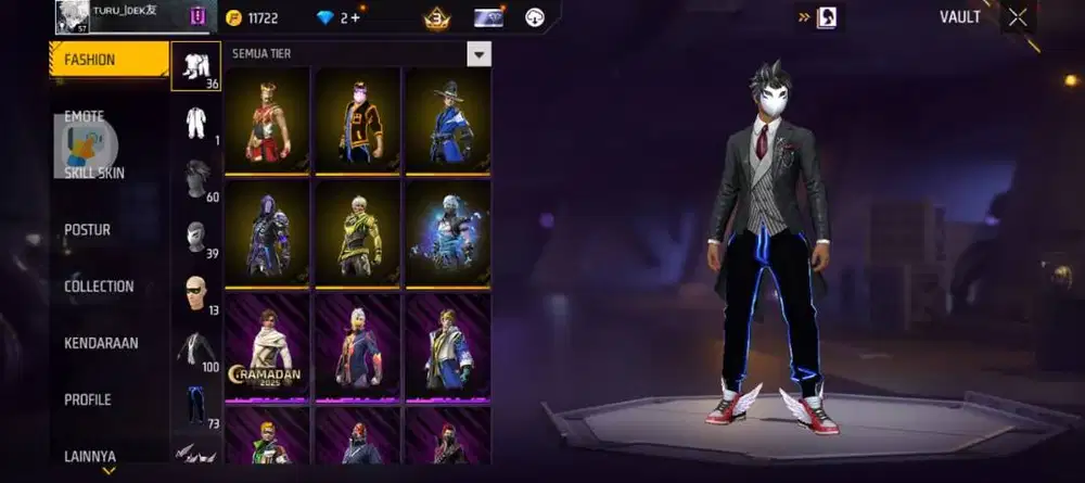 Jual akun ff murah Rp. 150.000.000