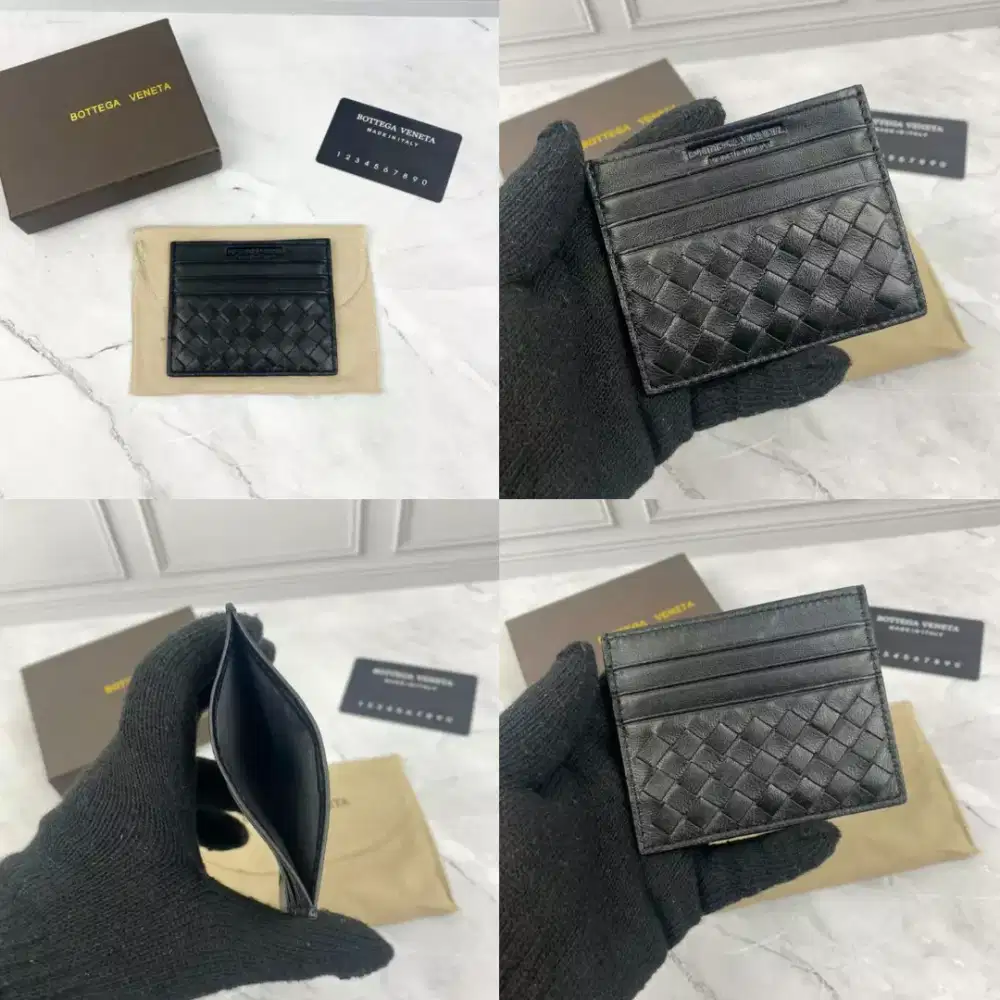 Card holder bottega dompet kartu leather sulam