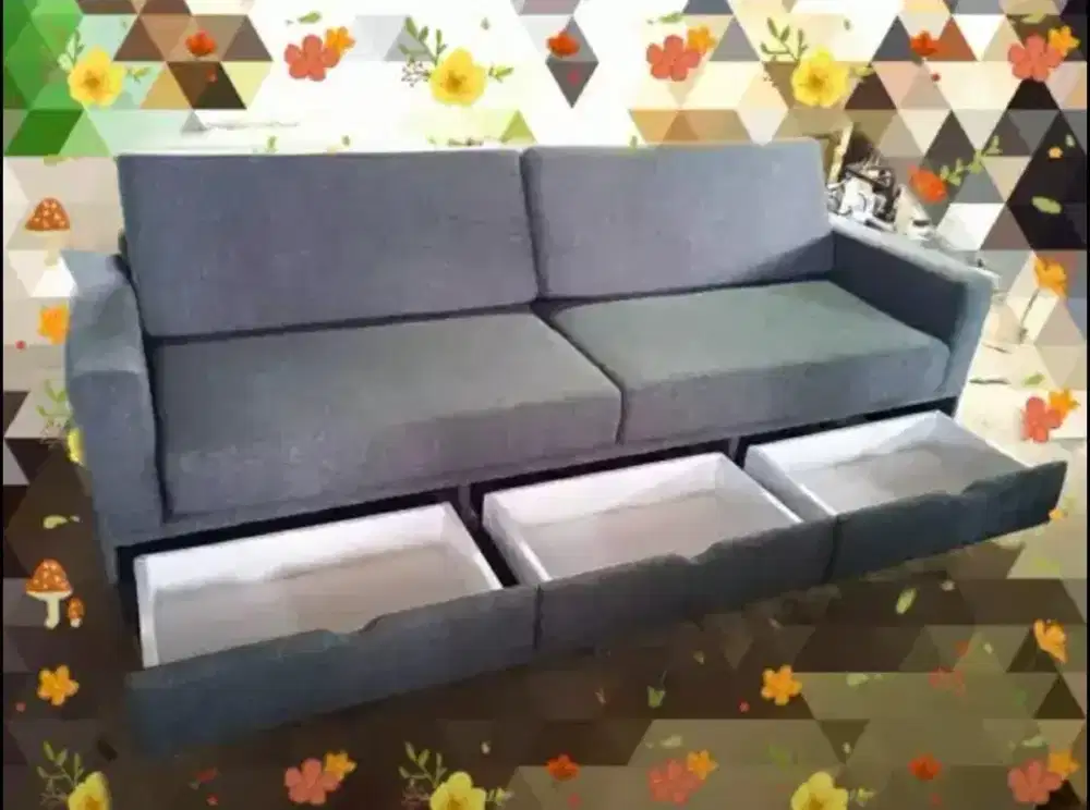Sofa lurus storage laci