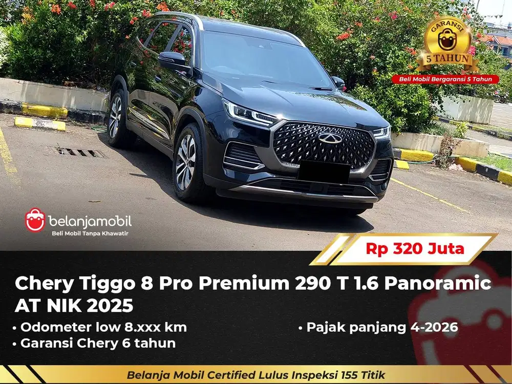 [ GARANSI 5TH ] Chery Tiggo 8 Premium 290 T 1.6 Panoramic 2025/2024