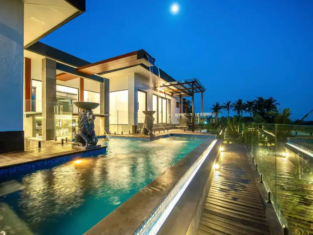 For sale, luxury villa with rice field and mountain views, Tangguntiti, Tabanan