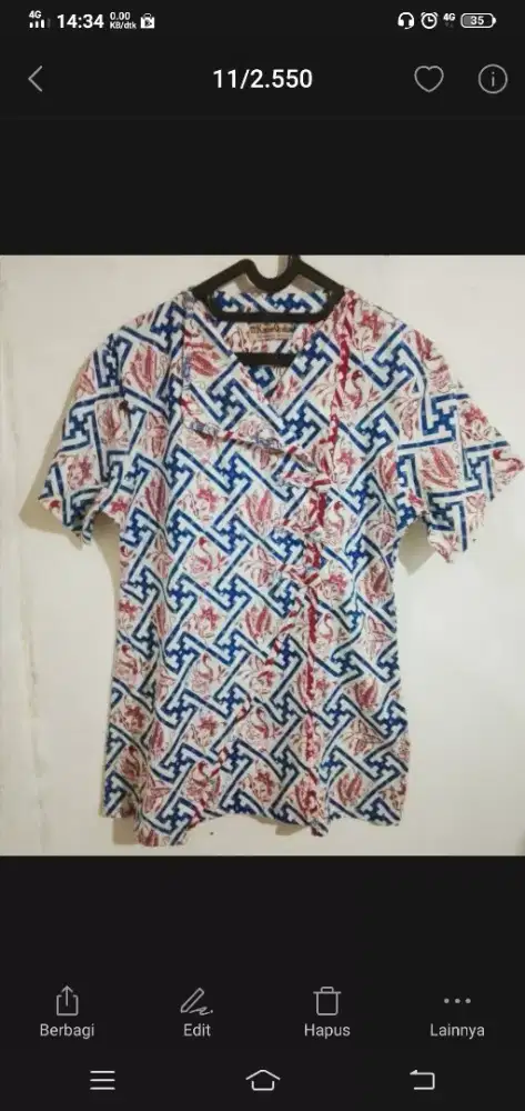 Atasan Batik merk Kanoe Graham