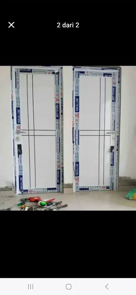 Jual kusen pintu satu dan pintu dua dari bahan aluminium dan kayu