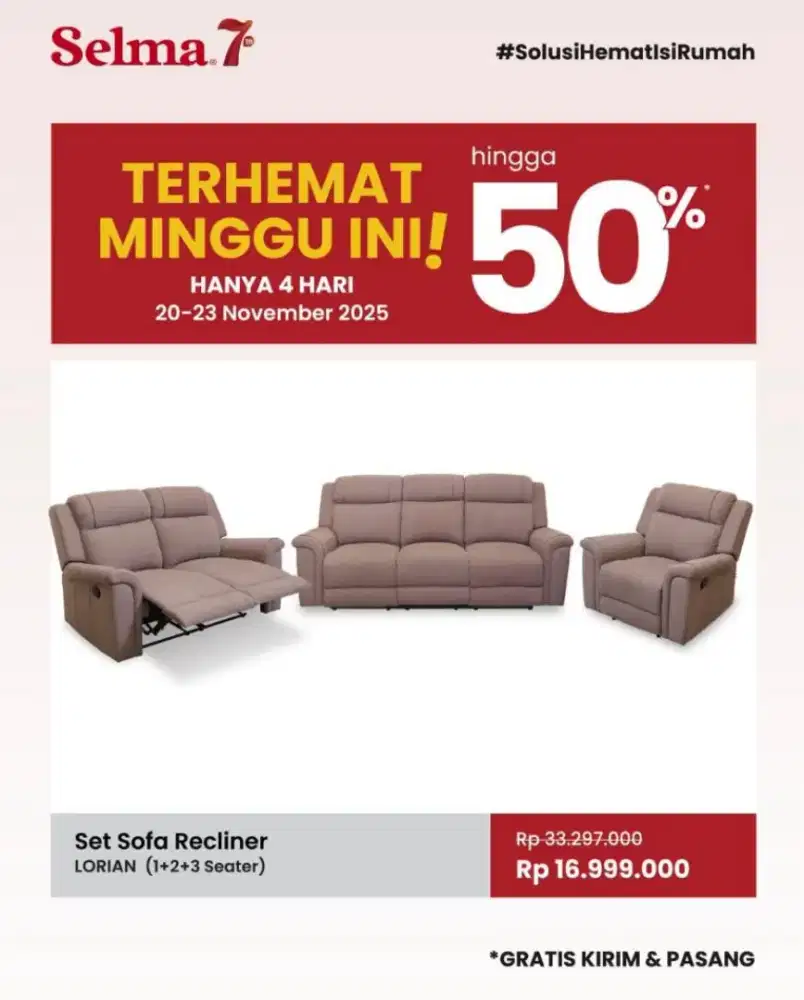 Set Sofa Recliner LORIAN (1+2+3 Seater)