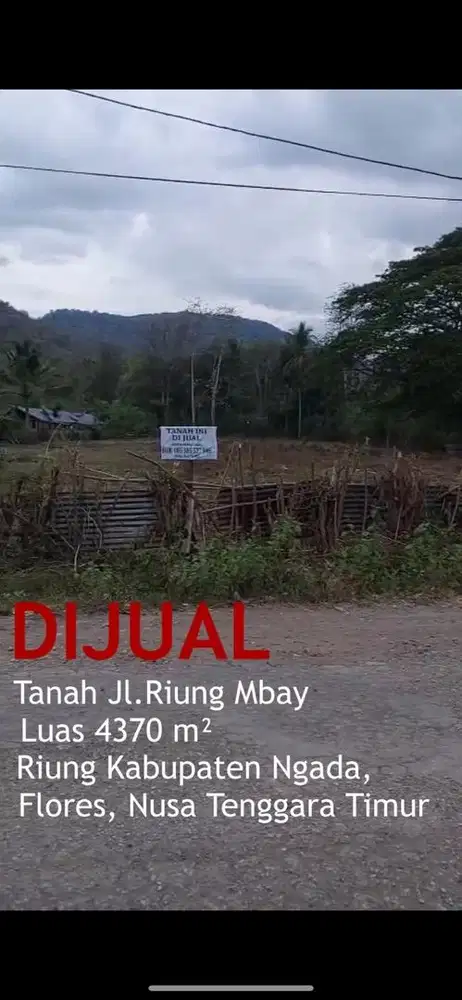 Dijual Tanah Strategis di riung, Nagekeo, Luas Tanah 4370m²