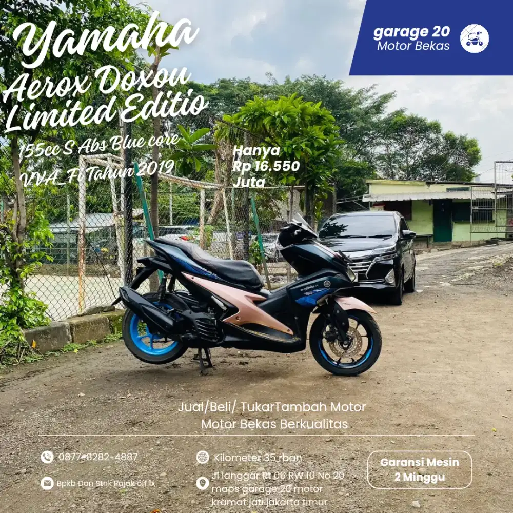 Yamaha Aerox Duxou S Limited Edition Bluecore Tahun 2019 Pajak Off