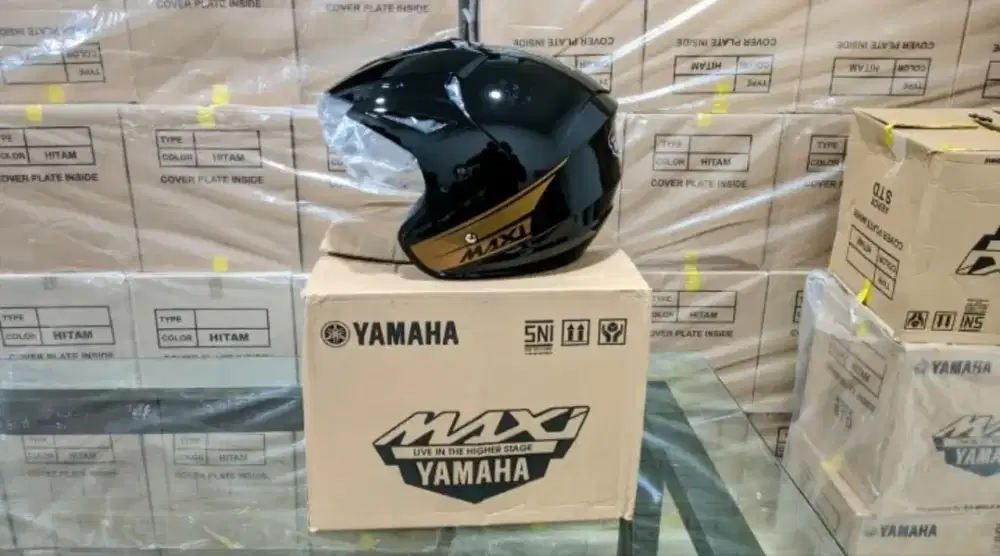Helm Original Maxi Yamaha Baru Dosh Box Bonus Cover Plat  Nomer