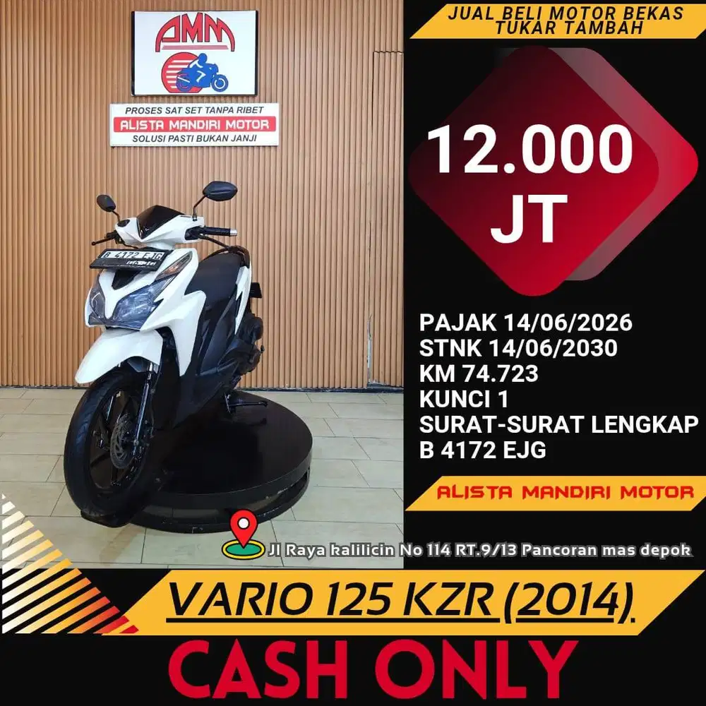 VARIO 125 KZR 2014 PAJAK HIDUP CC 0% KREDIVO TOKPED SPAYLETER INDODANA