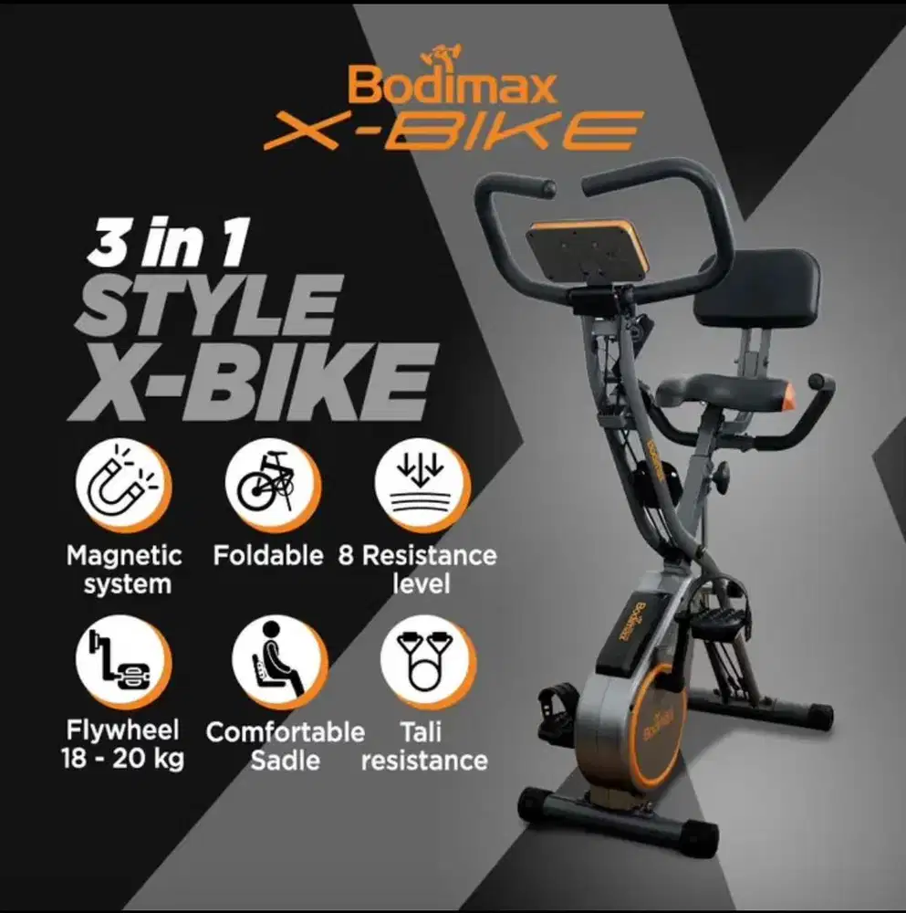 Bodimax X-Bike / Alat Fitnes / Sepeda Statis / Magnetic X-Bike