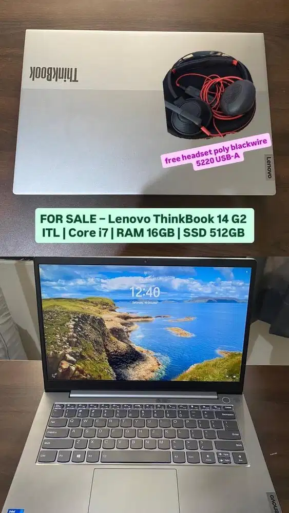 OR SALE – Lenovo ThinkBook 14 G2 ITL | Core i7 | RAM 16GB | SSD 512GB