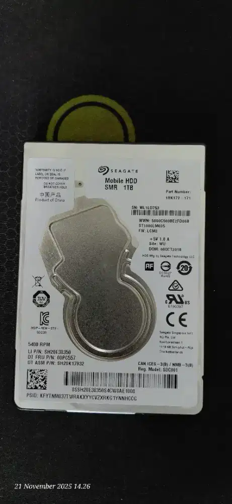 HDD Seagate 1 TB  2,5