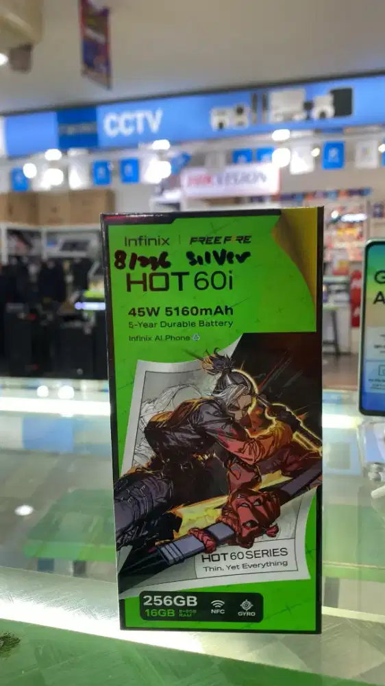 INFINIX HOT 60 i 8/256 SILVER, BISA CICILAN PAKAI SPAYLATER