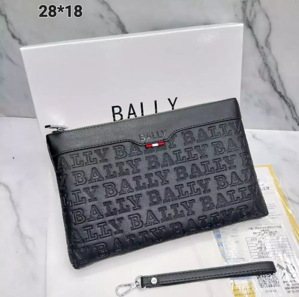 Handbag Clutch Bally mewah pria kulit