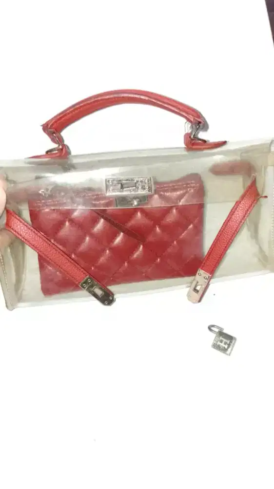 Tas wanita ala Hermes bening transparan, Sleman jogya