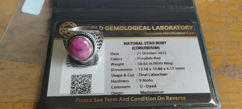 Natural ruby star