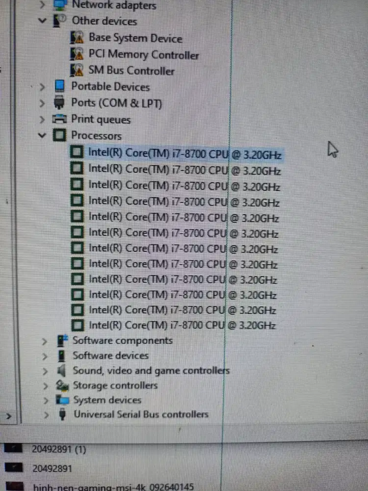 Cpu komputer I7 8th 8700