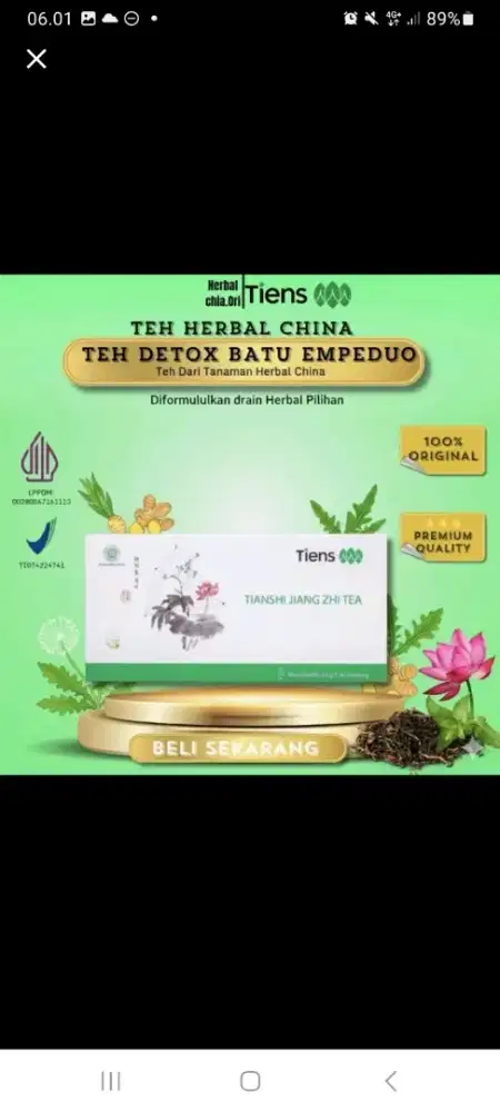 Teh jiang zhi tea isi 40 bags, obat batu empedu