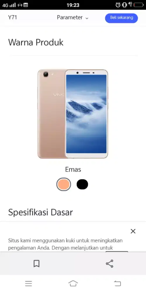 Jual cepat hp vivo Ram 3 Y71