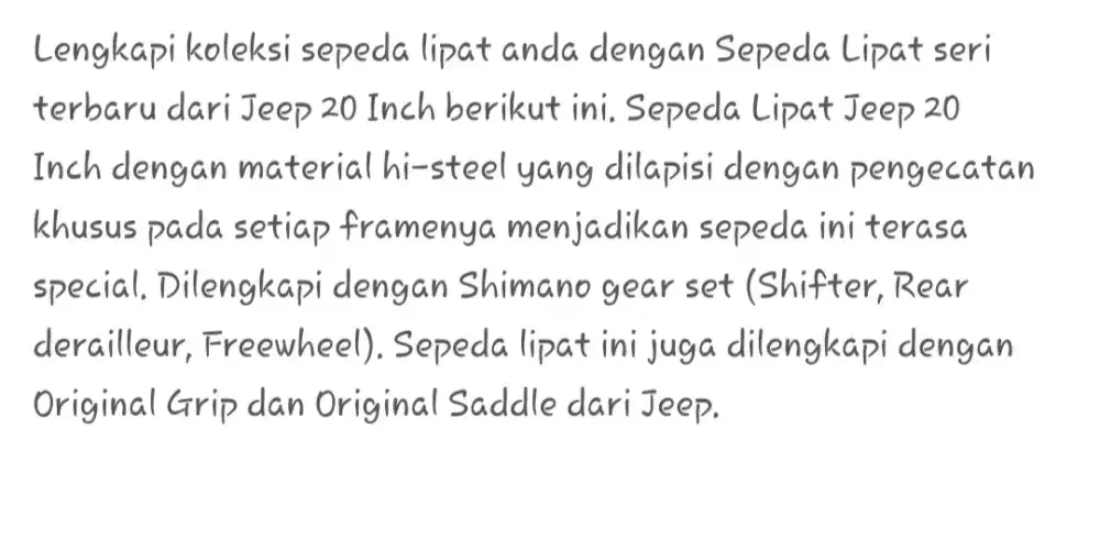 Sepeda lipat  Jeep 20