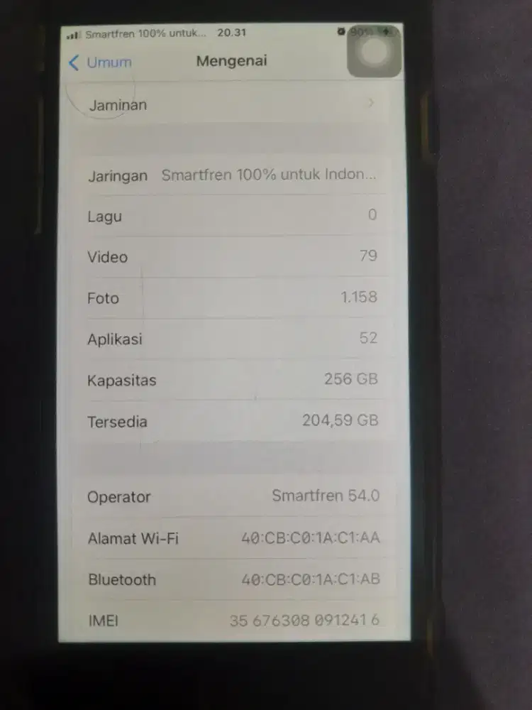 Iphone 8 kapasitas 256 ex pemakaian pribadi (Unit Only)