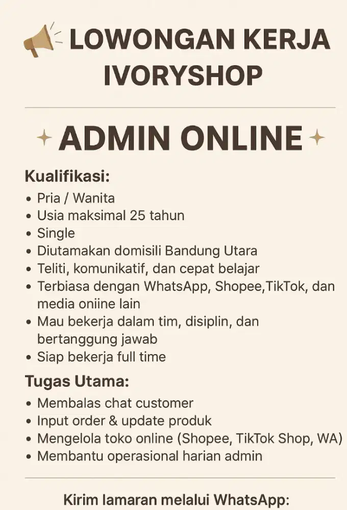 Admin Online Perlengkapan Pesta