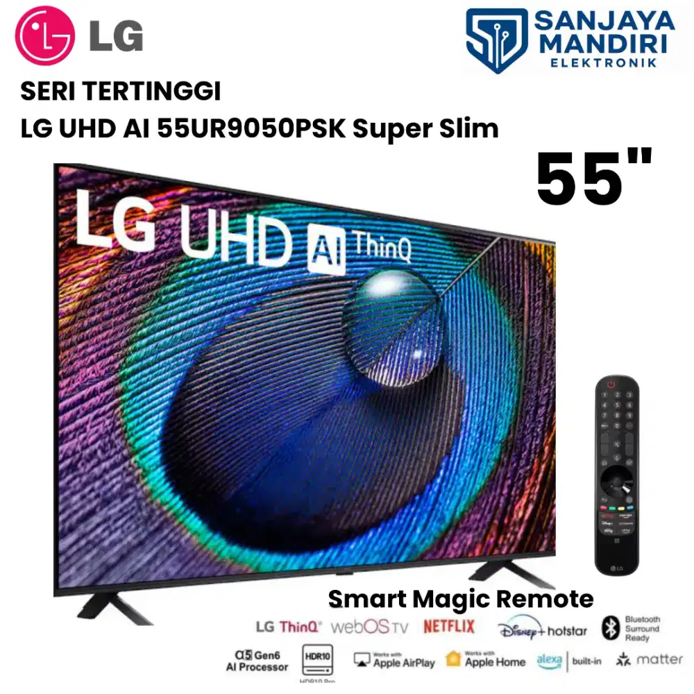 LG UHD AI 55UR9050PSK Smart TV WebOS HDR10+ Slim Magic Remote AIRPLAY