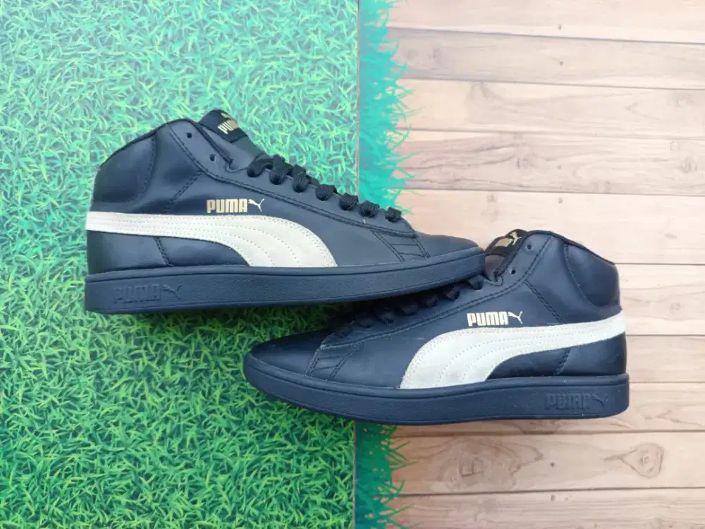 Puma Smash Mid V2L Black/Grey •Preloved,Second,Thrift•