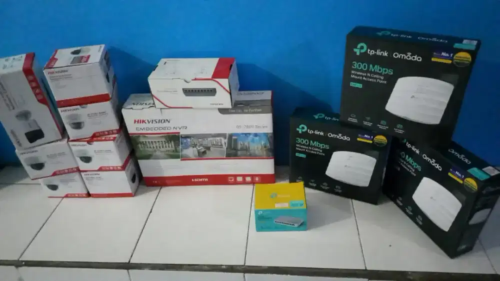 Kamera Cctv hikvision dvr 8chanel, 7 kamera, 3 wirelles