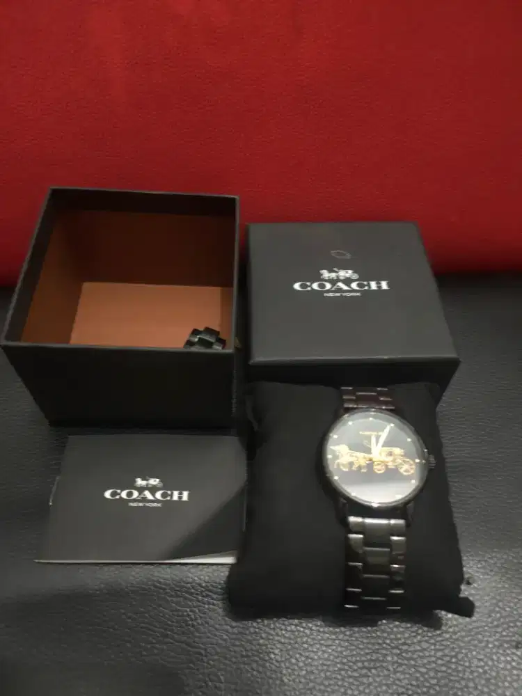 Jam tangan wanita coach hitam stainless steal