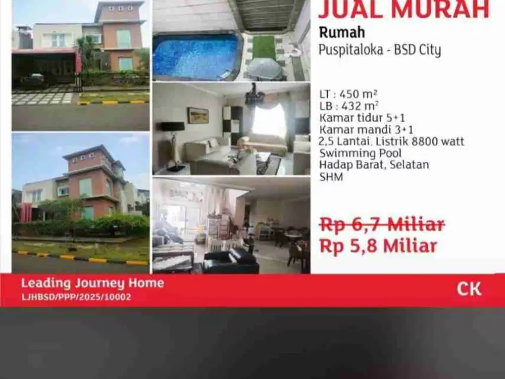 dijual rumah murah di BSD Tangerang