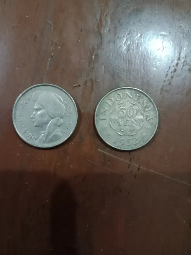 Uang Koin Kuno 50 Sen Dipanegara Thn 1952, 1955, 1957