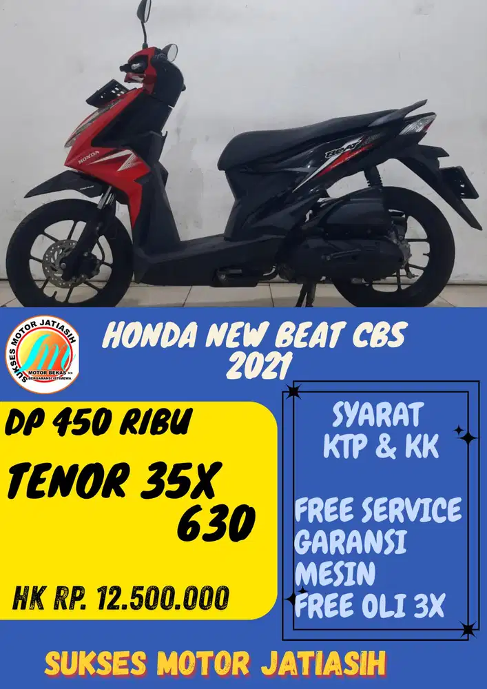 DP MURAH HONDA NEW BEAT CBS 2021 DP 450 RIBU BISA CASH/KREDIT