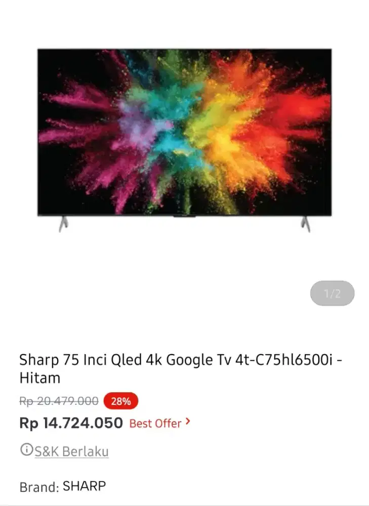 Sharp led google 75 inci