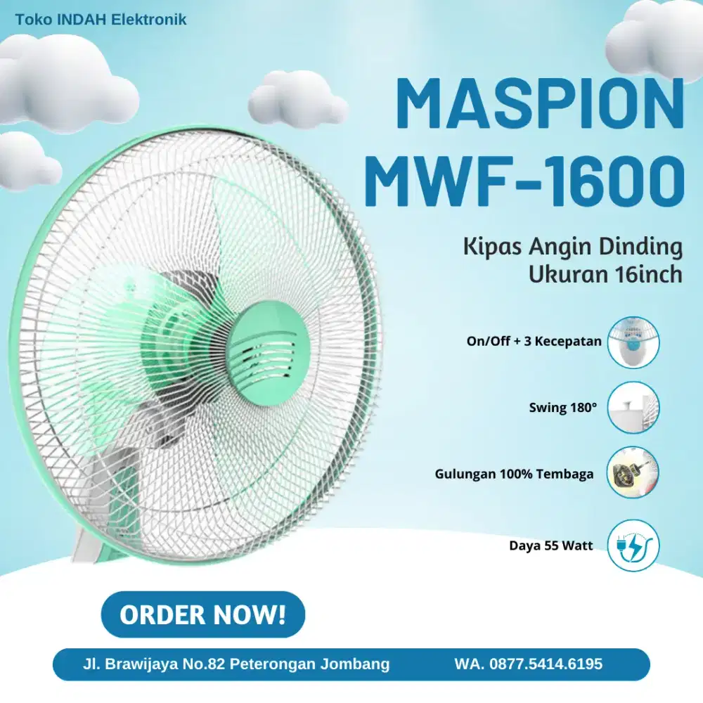 KIPAS ANGIN DINDING MASPION MWF-41K/MWF-1600