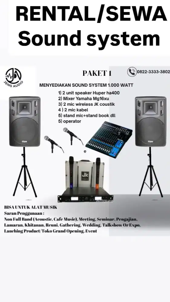 Sound system 1000 watt-3500 watt