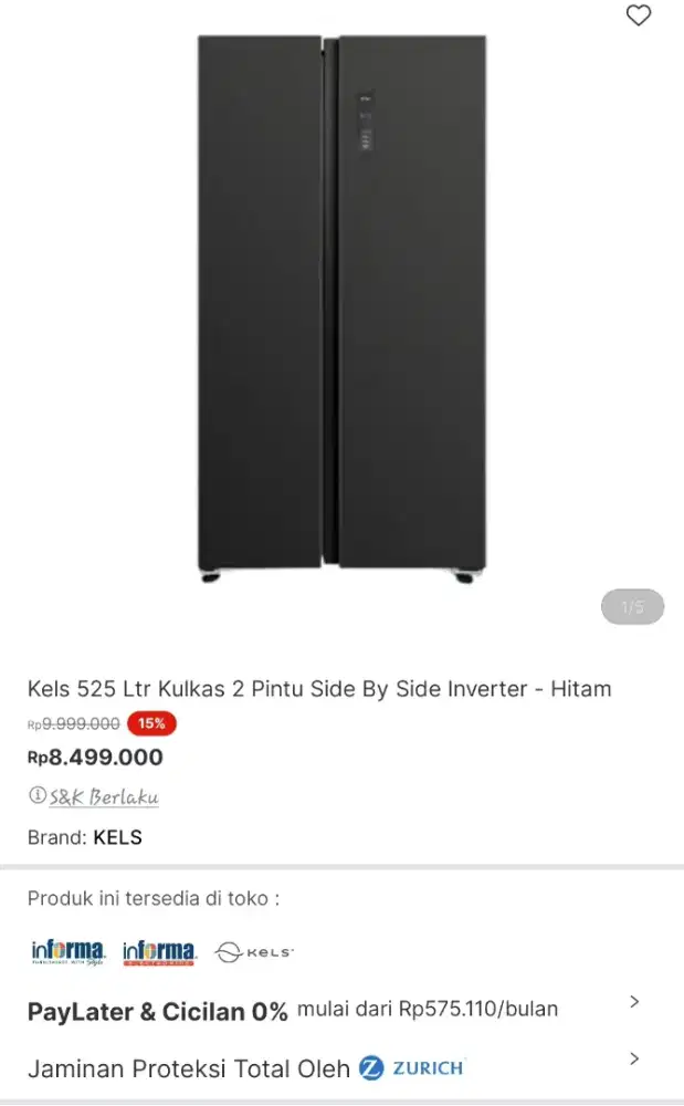 Kulkas kels side by side