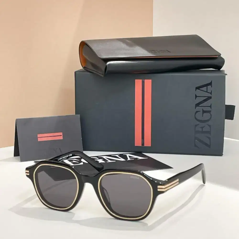 ZEGNA EZ0250M square sunglasses Original Kondisi Baru