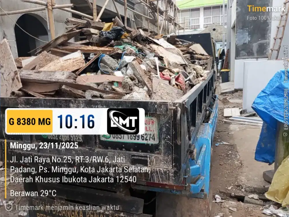 Jasa angkut puing dan buang sampah proyek