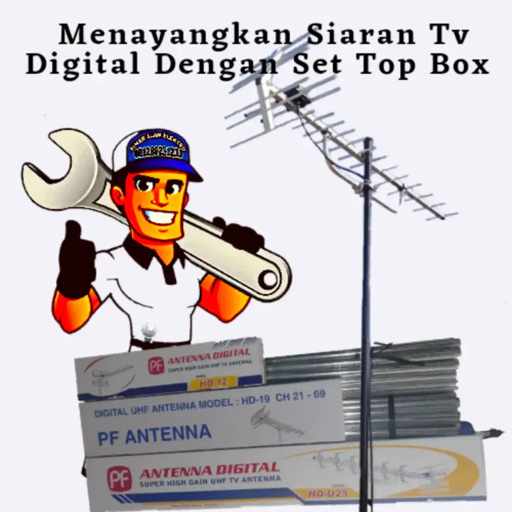 Tes gambar tv digital, Antenna luar dipasangin