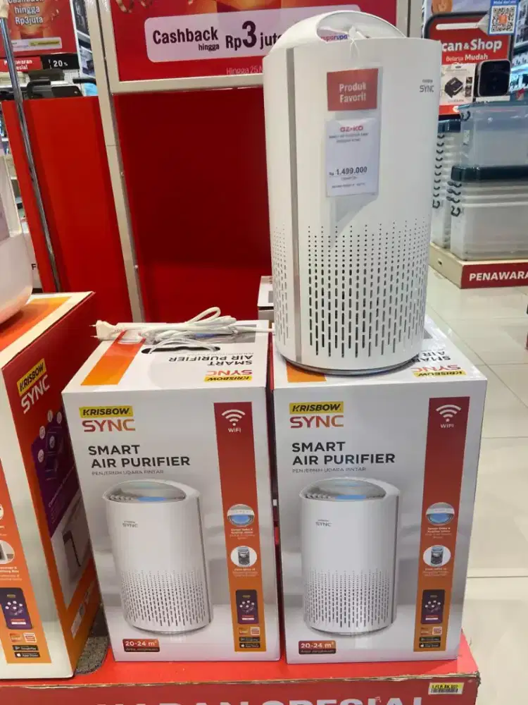 PROMO CICILAN BUNGA 0% SMART AIR PURIFIER 24M2 KRISBOW SYNC