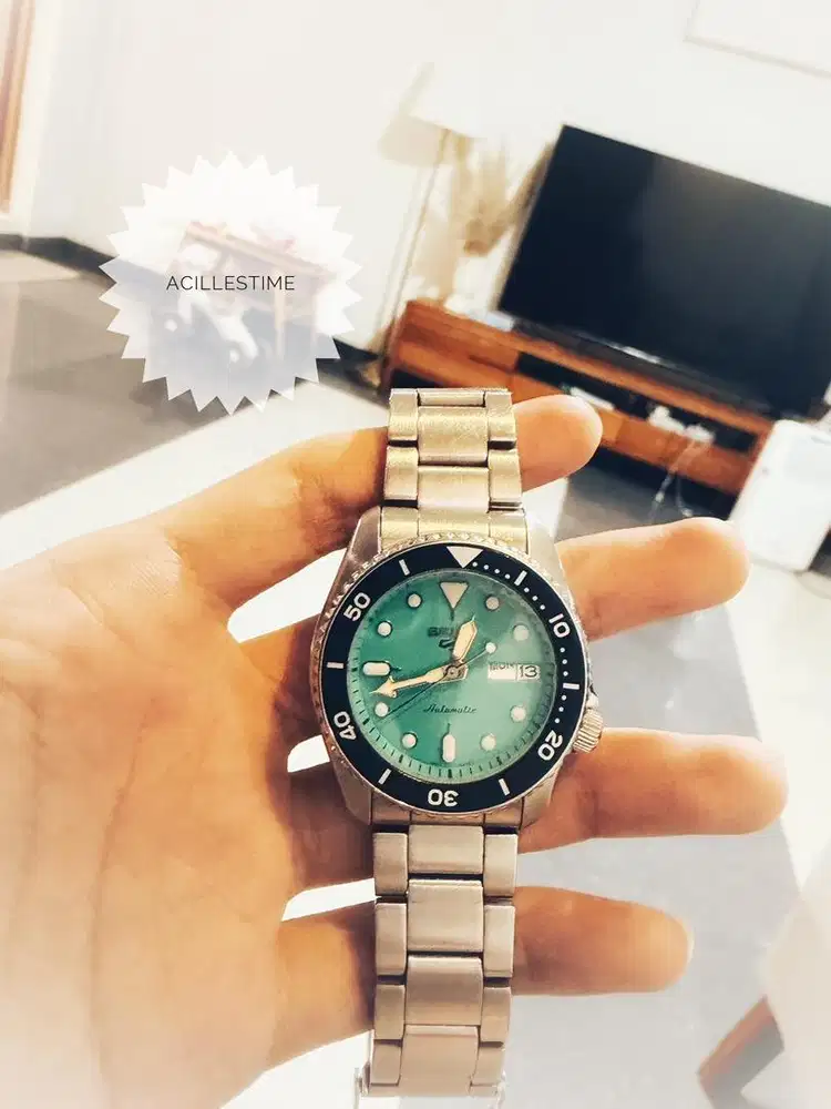 Jam Tangan Seiko 5 Sports SRPK33K1 Blue Cyan 38mm Full Gress